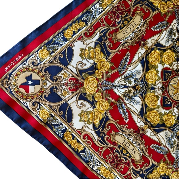 TEXAS SILK SCARF YELLOW ROSE OF TEXAS - Picture 5 of 6